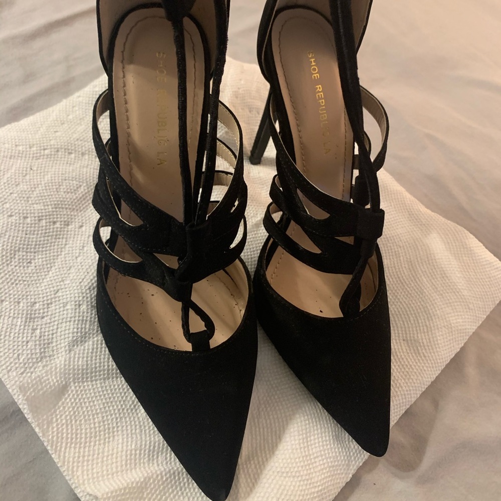 Black Strappy Stilettos - Picture 2 of 5